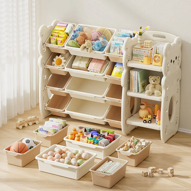 Étagère de rangement pour jouets d'enfants, grande capacité, organisateur multi-niveaux pour la maison, étagère de rangement pour bébé, pour le salon