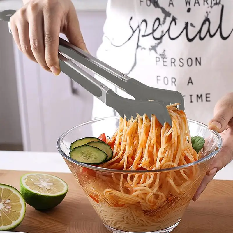 Silicone Spaghetti Tongs Non-Slip Stainless Steel Pasta Clip For Kitchen Cooking BBQ Tools Accessories kitchen tools