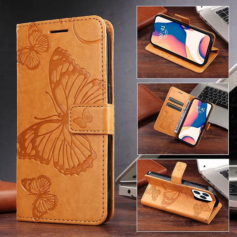 Gaufrage papillon livre étui pour Google Pixel 7 Pro 6A 5A 6 Pro 5XL 5 4 4A 4XL 3a fentes pour cartes portefeuille en cuir PU Flip Cov_voghion.com