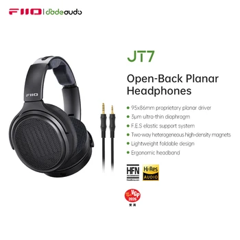 FiiO JT7 Over-Ear Planar Magnetic Audiophile Headphones with 95x86mm Planar Driver design,Adjustable Headband,4.4mm/3.5mm Cable
