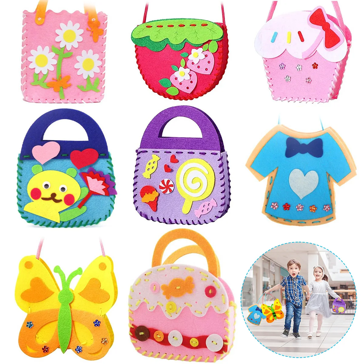 Kit DIY Feutre 12 Pièces Pour Enfants 6 Ans+ - Couture Animaux - Créatif Et éducatif - Cadeau Amusant