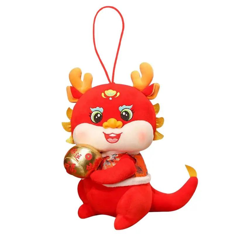 

Китайский новогодний дракон, плюшевая кукла-талисман, мягкая подвеска в китайском фольклорном стиле, плюшевая игрушка-сувенир для весеннего фестиваля, Новинка