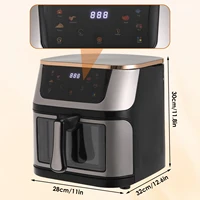 Air Fryer 12L Stainless Steel Visible Large Capacity Electric Oven Touch Screen Multifunctional Electric Fryer EU/US Plug 4