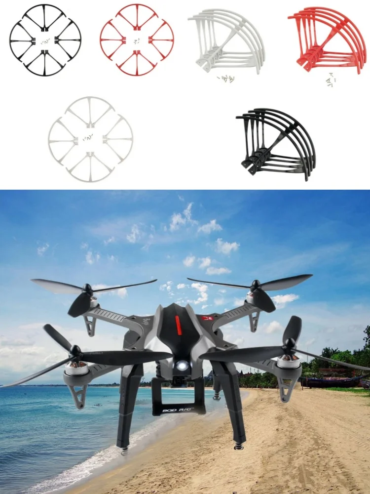 Protège-hélices MJX Bugs 3 installé sur le bras du drone, assurant une protection légère et résistante.