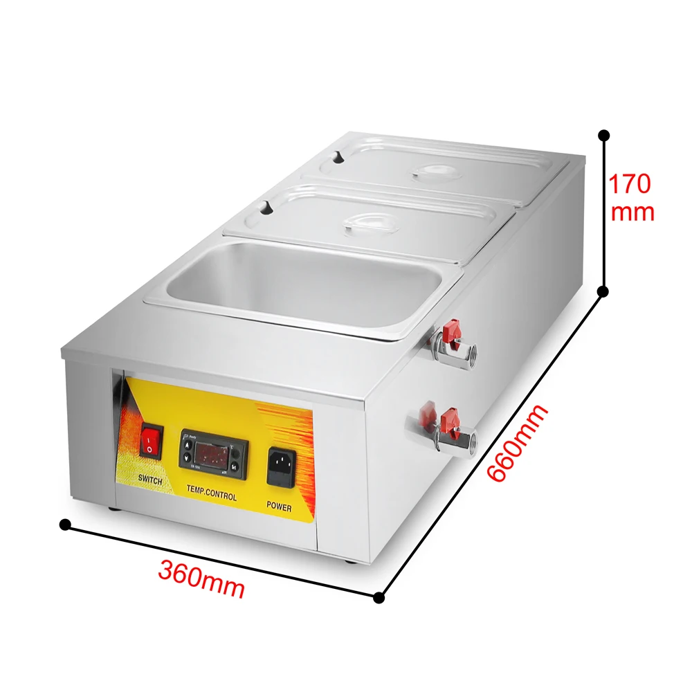 Three Tanks Chocolate Melting Machine Professional Hot Chocolate Warmer for Catering Electric Chocolate Tempering Machine 3
