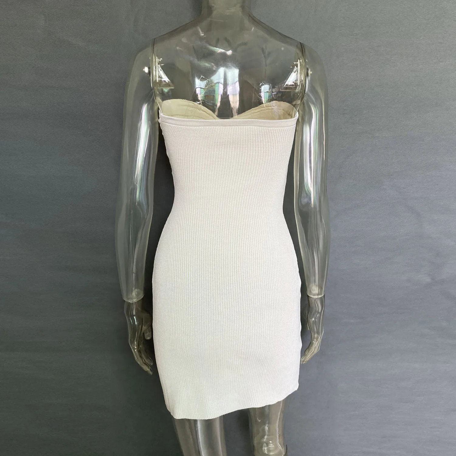 Party Evening Club Mini Knit Dress Summer Off-Shoulder Knitwear Sexy Backless Female Bandage Twist Strapless Dress 2025