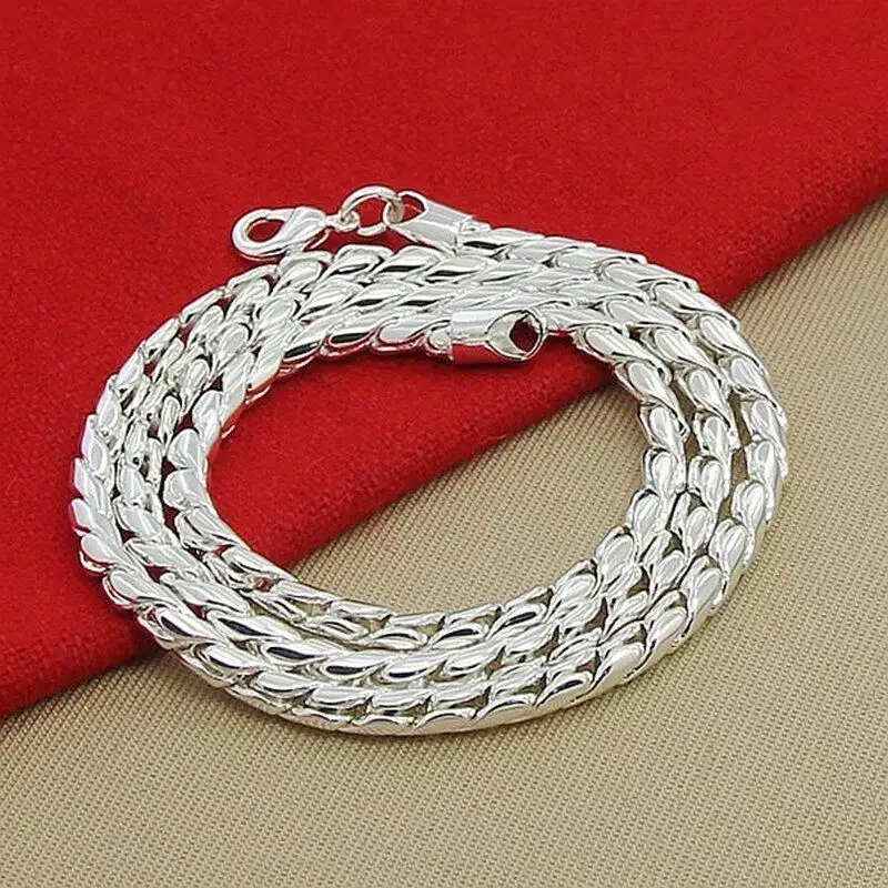 

Chuangcheng Masculine Twist Men's 4mm Twisted Chain Necklaces 925 Sterling Silver Jewelry