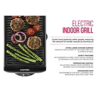 Electric Smokeless Indoor Grill with Non-Stick Coating & Temperature Control, Black 2