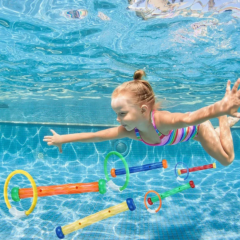Pool Diving Toys Swimming Swim Including Sticks Torpedo Bandits Rings for Easy To Find Grab