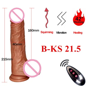 Telescopic Dildo Vibrator Automatic Heat Vibrating Massager G-Spot Realistic Penis Vibrator Sex Toys For Women Adult Erotic Good 3