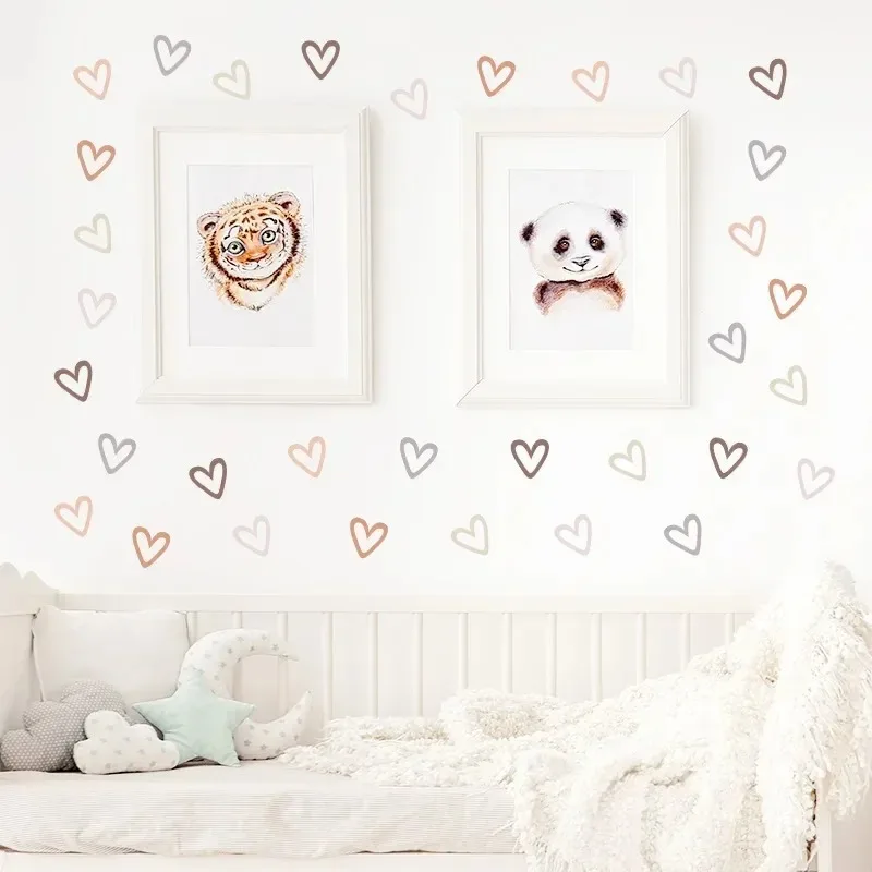 Heart Wall Sticker for Kids Room Baby Boy Baby Girl Room Decoration Wall Decals Living Room Bedroom Wall Decor Stickers