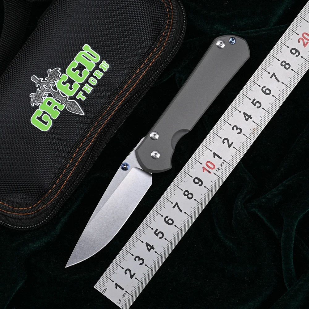 Green Thorn Small Sebenza 31 VG10 Blade Titanium Handle Folding