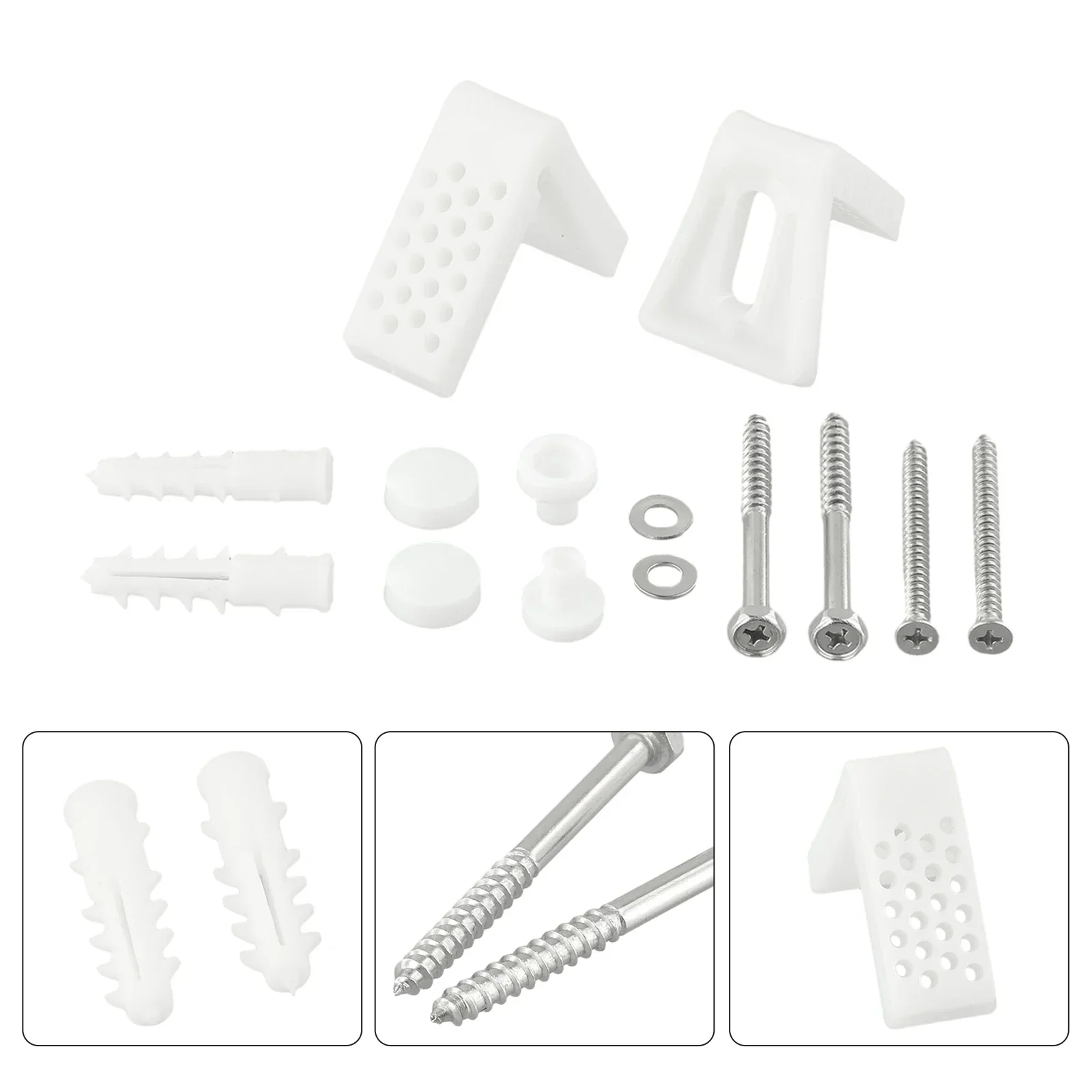 Toilet Anchor Screw Seven-shaped Side Hole Fixed Installation Locking Plastic L Piece Bathroom Accessory
