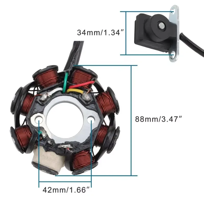 SPINA BOBINA DI accensione set regolatore raddrizzatore scatola CDI per moto scooter bici EUR 25