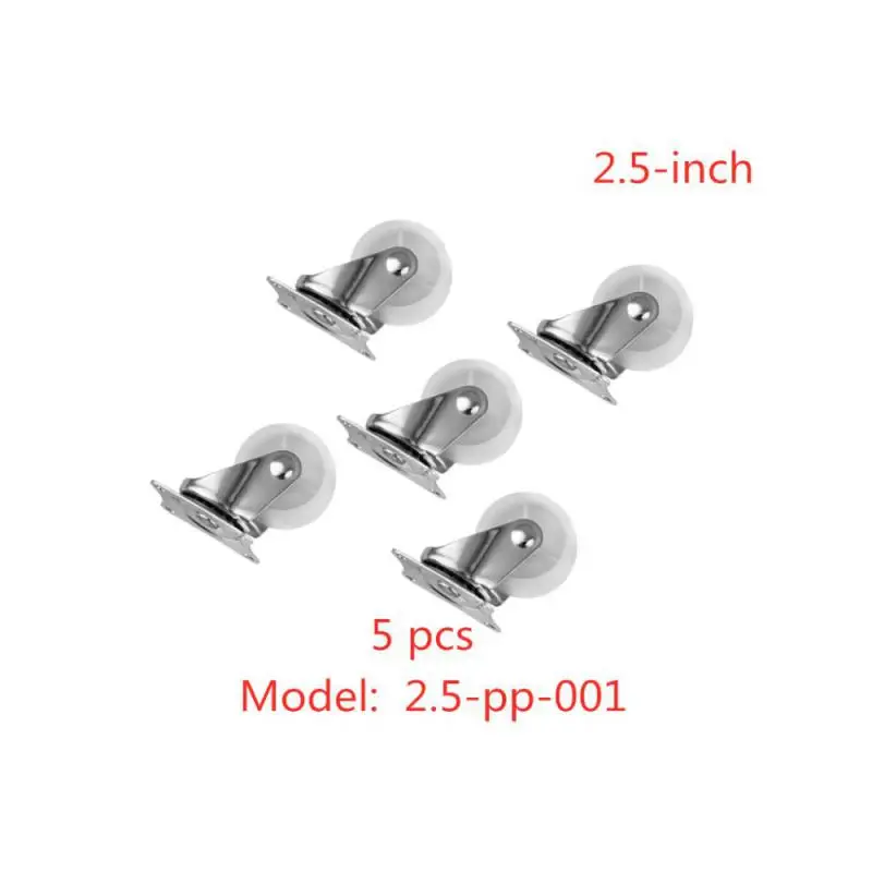 

(5 Packs) Spot 2.5-inch White PP Caster Diameter 6.5cm Flat Movable Wheel Light Plastic Oven