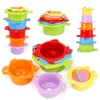 6Pcs Baby Bath Toy Stacking Cup Toddler Toys Ocean Stacking Tower Bathtub Water Play Beach Toys Educational Toy Children Gifts 1