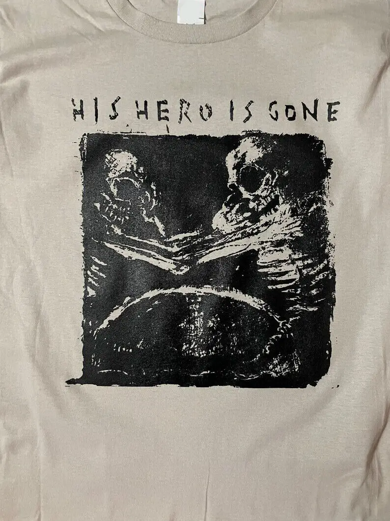 Футболка с изображением героя из фильма «His Hero», твердый сердечник в стиле панк, с длинными рукавами TE3587 песочного цвета