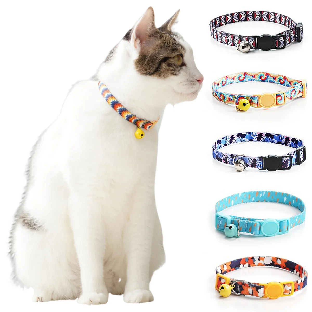 Cute Cat Weaving Necklace with Small Bell Design Anti-Suffocation Cat Collar Adjustable 15-30cm Comfortable Soft nylon material Cute Cat Weaving Necklace with Small Bell Design Anti-Suffocation Cat Collar Adjustable 15-30cm Comfortable Soft nylon material