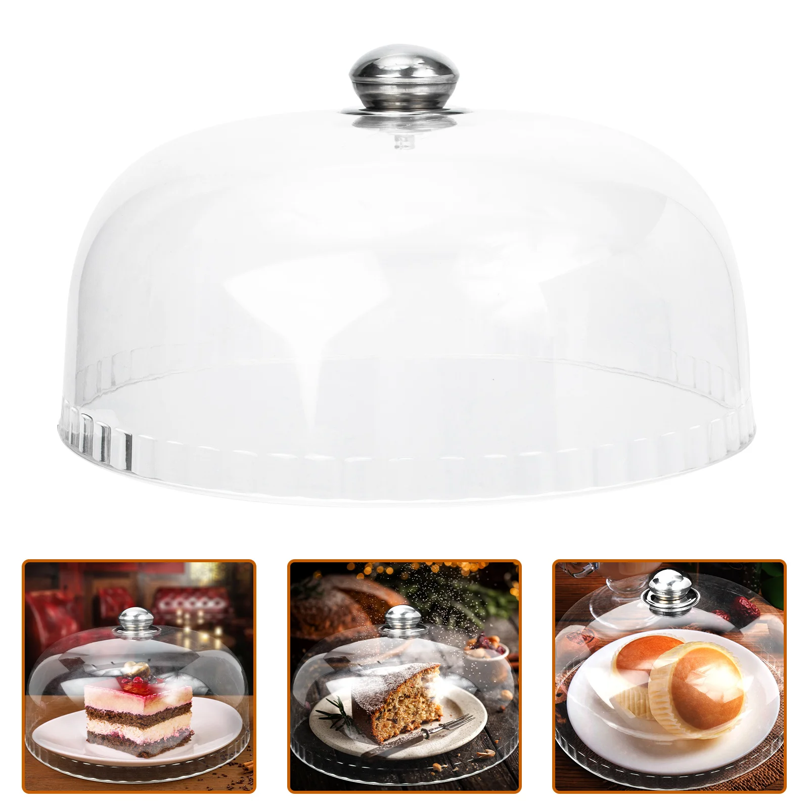 Transparent Acrylic Food Protector Kitchen Cake Cover Fresh Keeping Lids Dust Proof Cover Plastic Dessert Lid Sealing Food