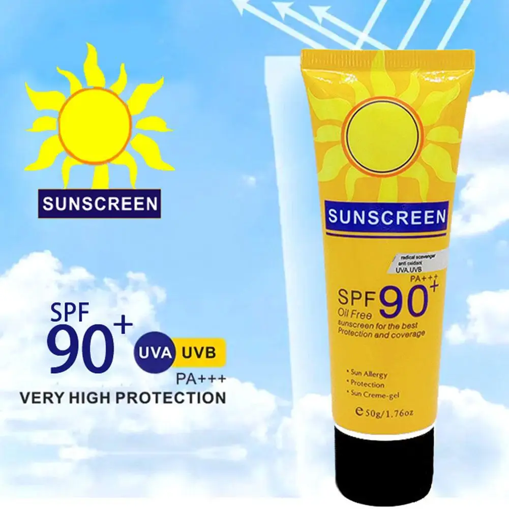 

50 г SPF90 + солнцезащитный водонепроницаемый крем для лица, тела, рук и бедер, летний уход, защита здоровья, защита от УФ-лучей V1B0