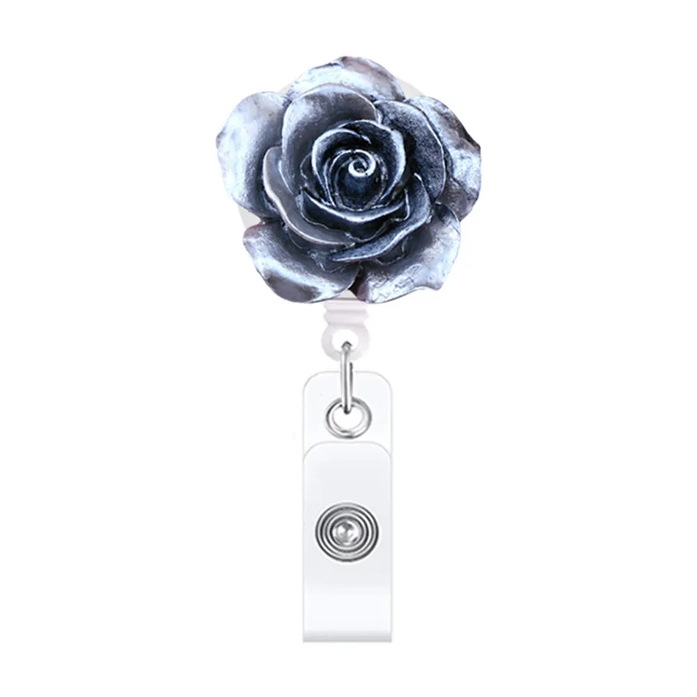 Flower Retractable 8 Color Fashion Cute Nurse Badge Reel Clip Name