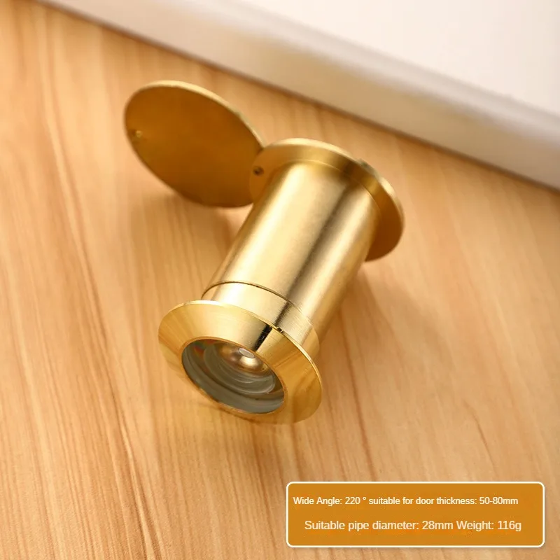 Pure Copper Anti-theft Door Cat Eye door peephole Door Mirror HD Glass Lens Wide Angle Anti-pry Hotel Copper Material Sheep Eye