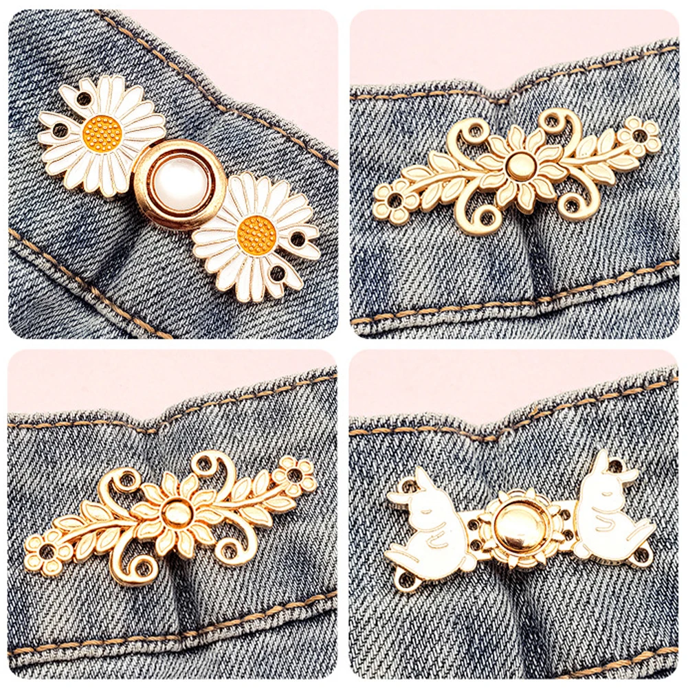 Jeans Waist Buckle Waist Closing Artifact Invisible Snap Button Removable Tightening Waistband Button Clothing Pant Adjust Tool 4
