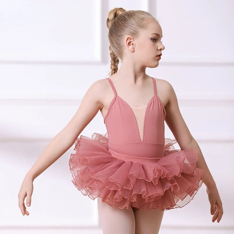 

Girls Ballet Dress Dance Dress Children Tulle Skirt Gymnastics Leotard Girl Ballerina Costume Slim Dance Practice Dance Skirt