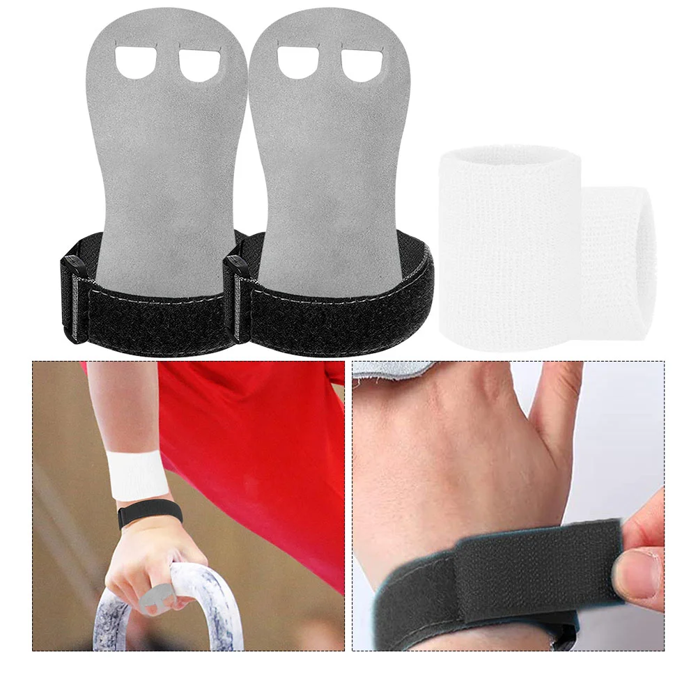 1 set Black Gymnastics Protector Weightlifting Straps Women Grips Adjustable Fitness Equipment Building Wristbands