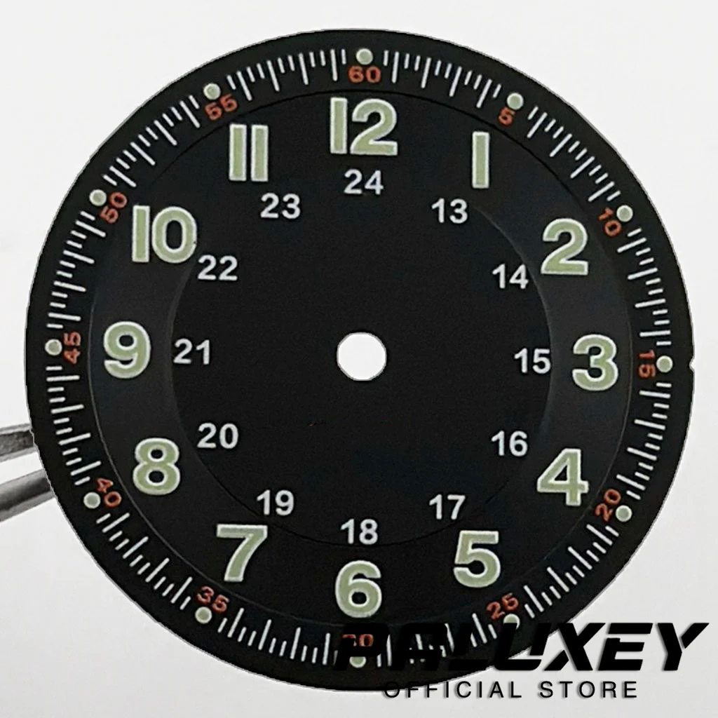 Enhanced Green Luminous Diver Watch Dial, 29mm