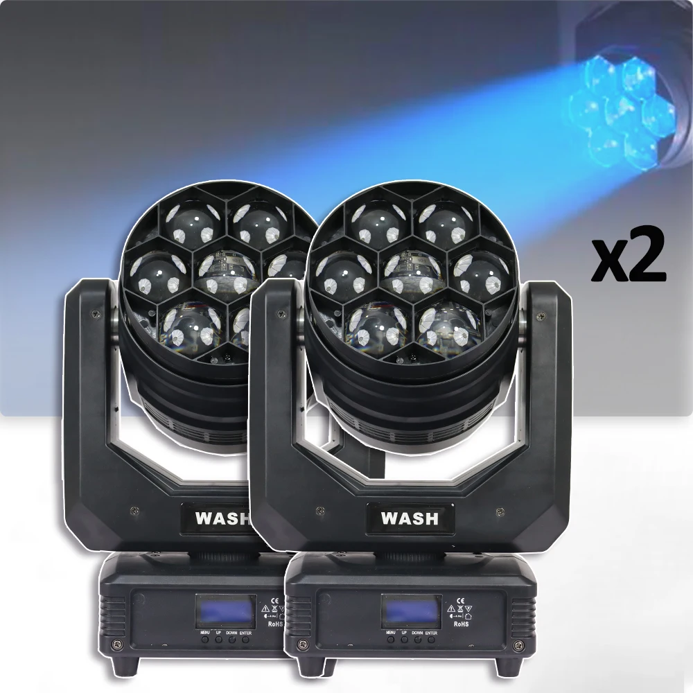 2Pcs/Lot LED 7x60W Wash RGBW 4in1 Moving Head Lighting Beam Effect Stage Lights DMX512 For DJ Disco Wedding christmas day Lyres