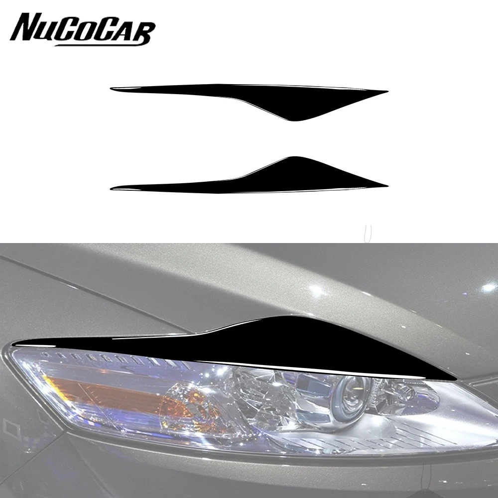 One Pair Sourcils De Phares,Ajustement Pour Peugeot 206 2006-2010 Voiture Phares Sourcils Paupières Couvercles Lunette Autocollant Garniture Kits