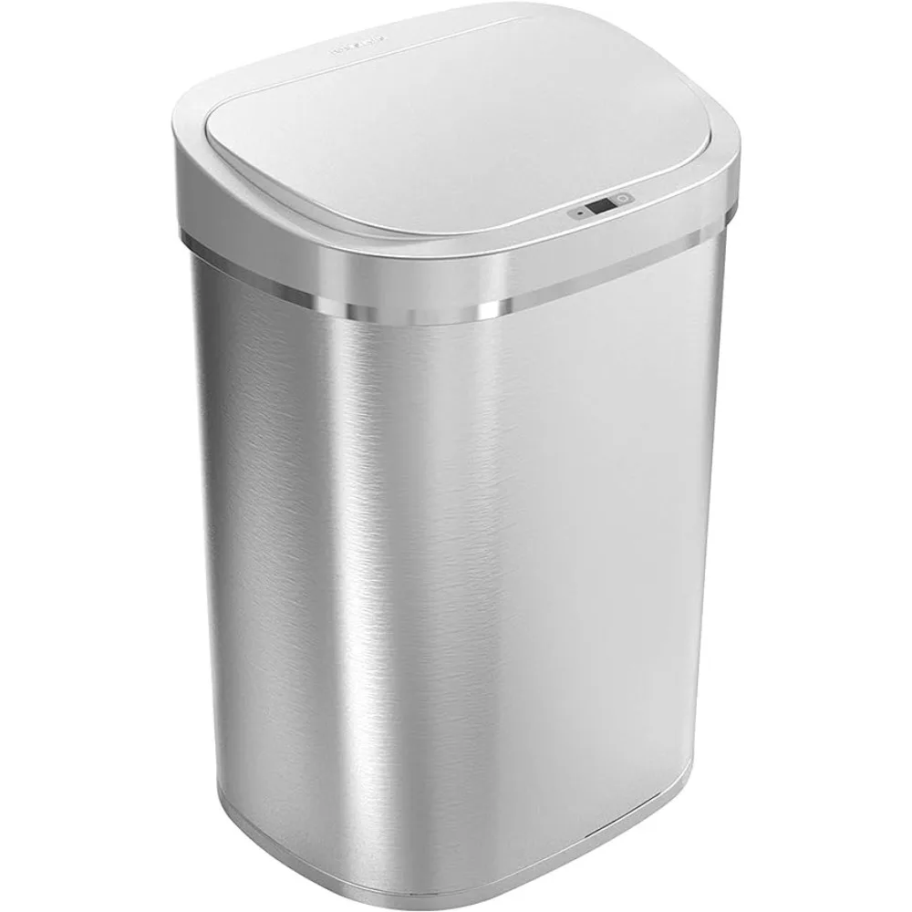 

NINESTARS DZT-80-35 Automatic Touchless Infrared Motion Sensor Trash Can, 21 Gal 80L, Heavy Duty Stainless Steel Base