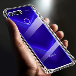 Ultra-Thick Airbag Shockproof Clear TPU Phone Case - Transparent Back Cover for Huawei Honor View 20 (6.4) (Clear)
