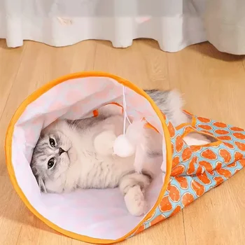 Pet Cat Toy Self Playing Tunnel Bag Rustling Sound Bite Resistant Cat Drilling Hole Tunnel Boredom Relief Tool Pet Products