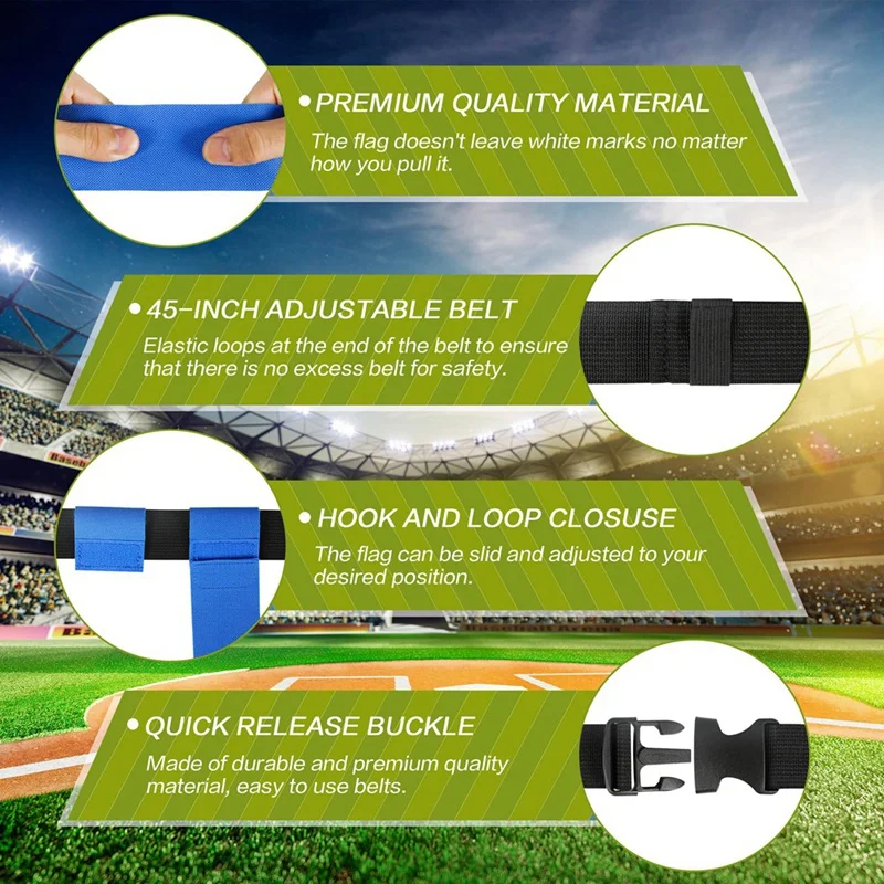 Flag Football Belts Set 14 Player Adjustable Flag Football Set Kit For Sports Training Competition