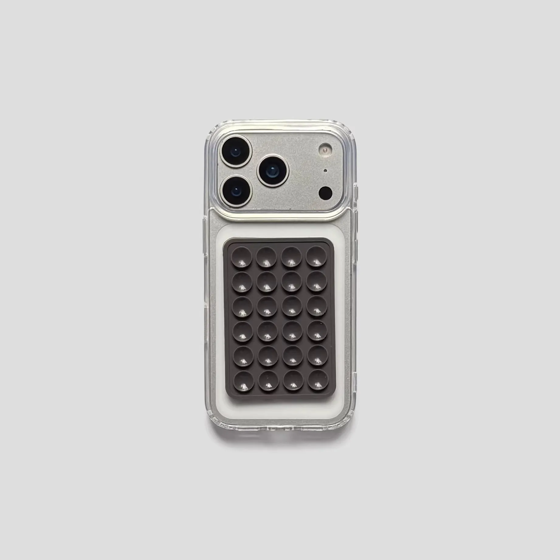 Transparent TPU Shockproof 3D Suction Cup Stand Phone Case