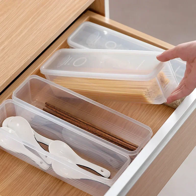 Kitchen Noodle Spaghetti Container Household Cereal Preservation Storage Box with Cover Spaghetti Box Kitchen Food Container 4