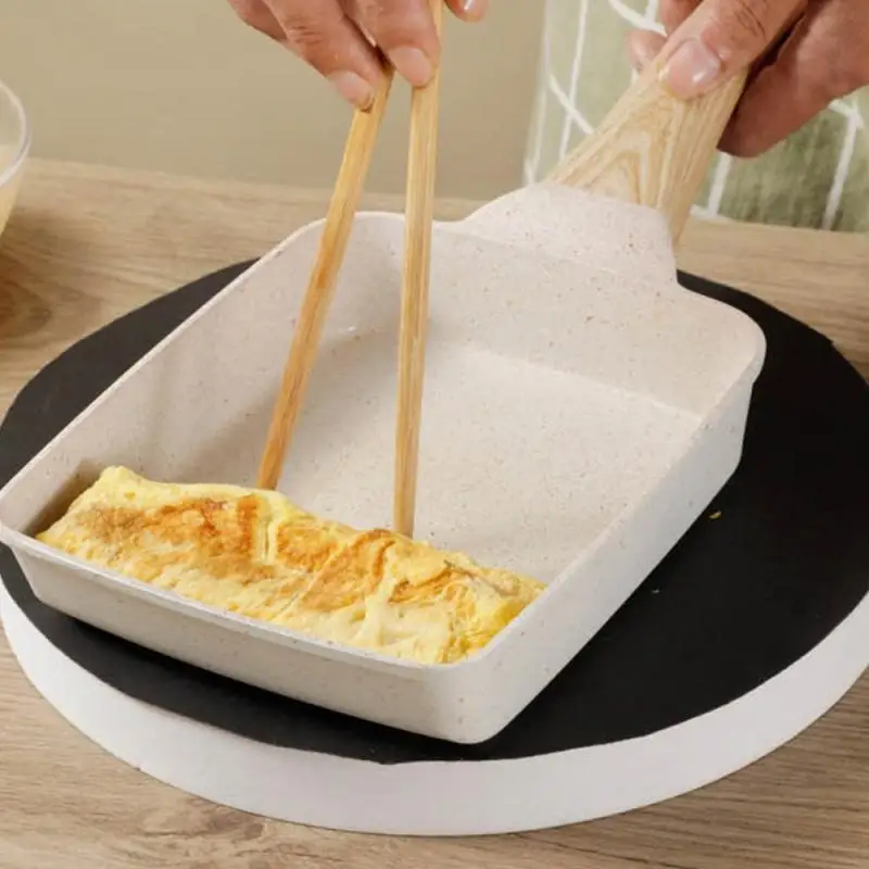 Non-stick Pan Omelette Yuzi Burn Natural Maifan Stone Square Fry Egg Pan Gas Stove Maifan Stone Pot