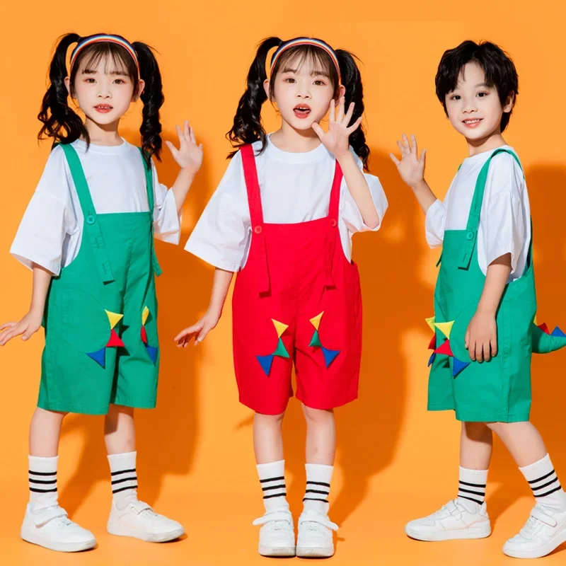 

June 1st Kindergarten Performance Clothing Children's Dance Cute Strap Pants Primary School Group Animal Performance Clothing