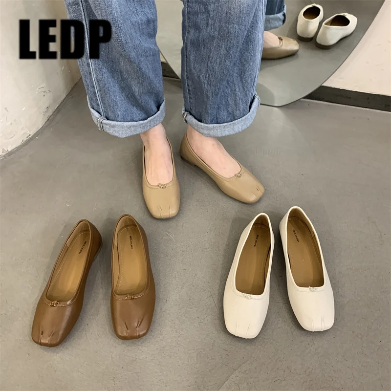 

Мокасины женские кожаные без застежки, дизайнерская модная обувь на мягкой подошве, с квадратным носком, удобные прогулочные туфли на плоской подошве, для весны