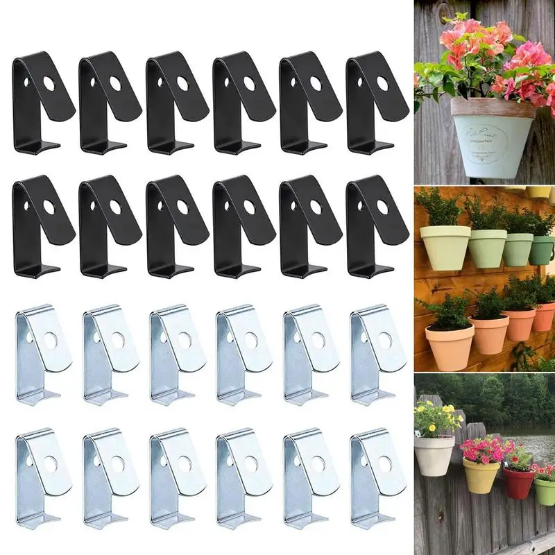 12pcs Wall Mount Flower Pot Holder Clip With Screw Plant Pot Hanging