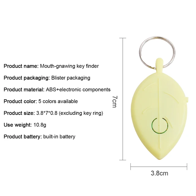 Whistle Key Finder Leaf Shape Keychain Alarm Remote Locator Flashing Beep Voice Control Anti-lost Equipment Pets Tracker 5