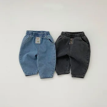 2025 New Baby Casual Denim Trousers Fashion Boys Jean Solid Toddler Loose Pants Baby Girls Harem Pants Infant Denim Clothes