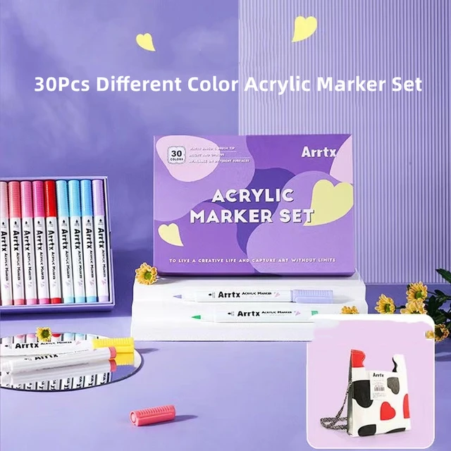 Arrtx Acrylic Paint Markers Metallic  Acrylic Paint Markers Crafts - Dual  Tip - Aliexpress