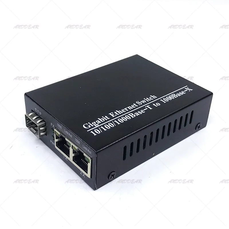 SFP Fiber media Converter om RJ45 Gigabit Media Converter SFP 2*10/100/1000 M Ethernet Converter transceiver fiber