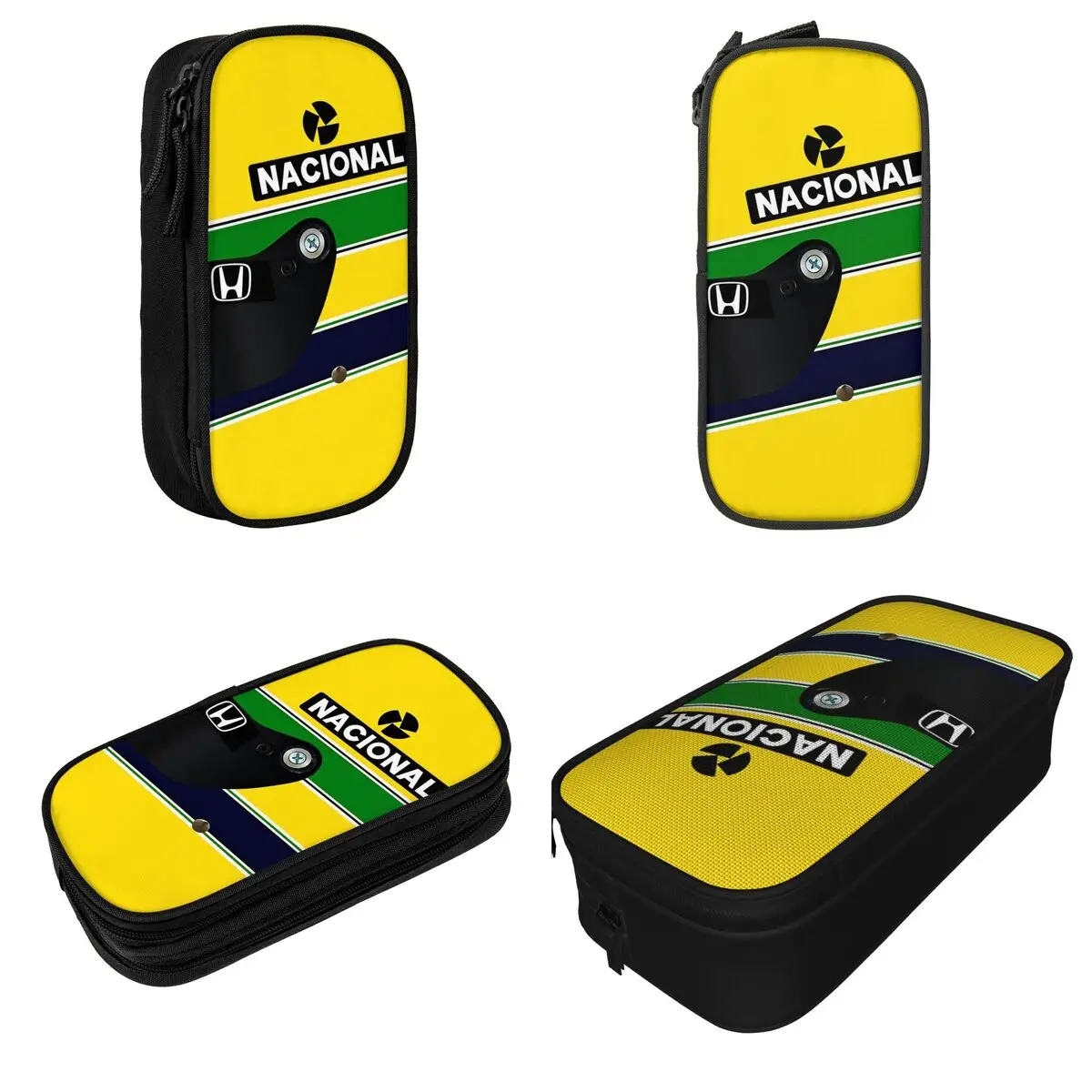 Ayrton Senna Racing Car Pencil Case Pencilcases Pen Holder for Girls Boys Large Storage Bag Students School Zipper Stationery