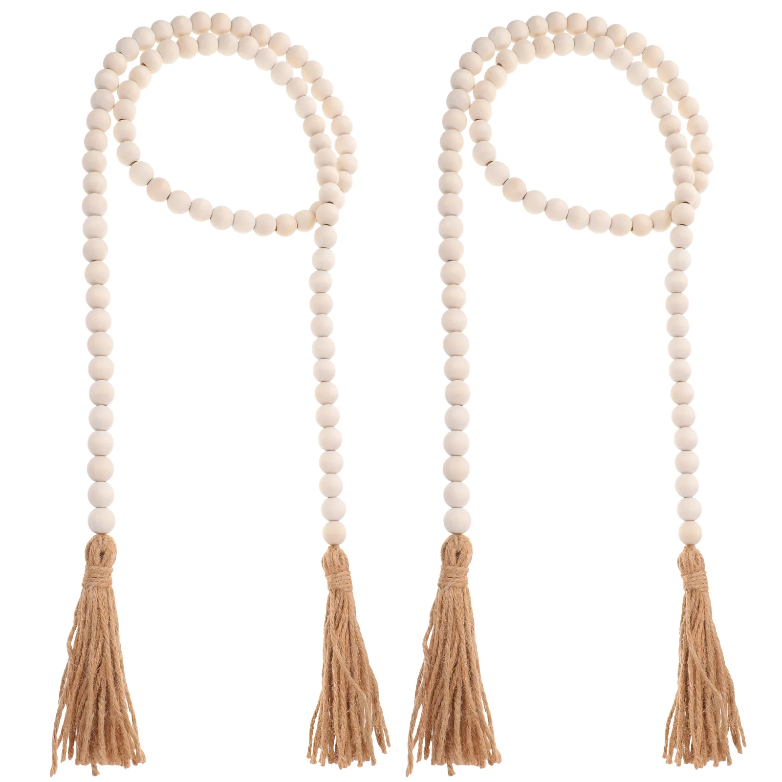 

2 Pcs Colorful Wooden Beads Hanging String Home Decor Beaded Garland with Tassel Rural Tiered Tray Simple Rustic Child Creative