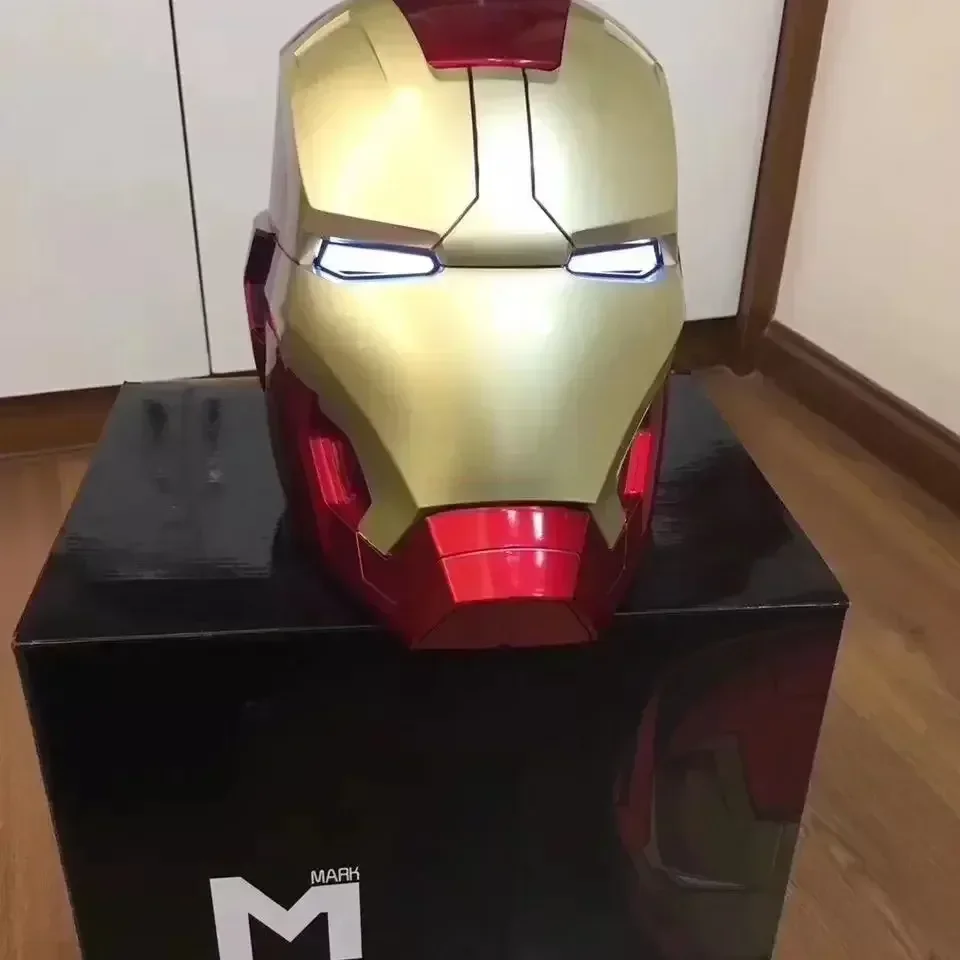 

New Marvel Avengers Iron Man Helmet Cosplay 1:1 Light Led Ironman Mask Pvc Funny Action Figure Toys Children Adult Xmas Gift