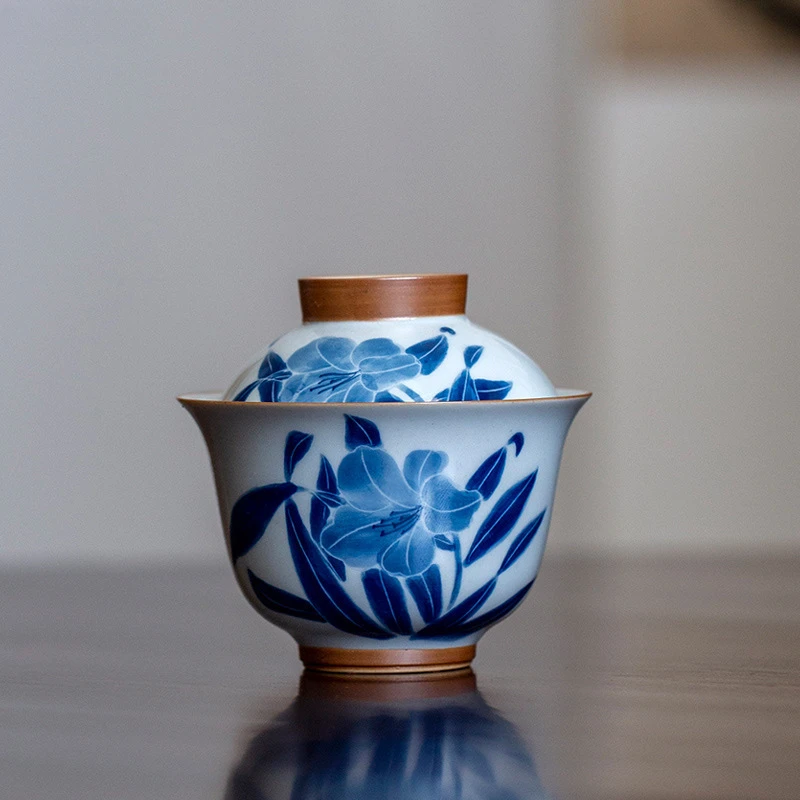 

Ручная подставка Gaiwan крышка в китайском стиле ретро антикварная керамическая чашка для приготовления чая ручной работы Высококачественная чайная чашка